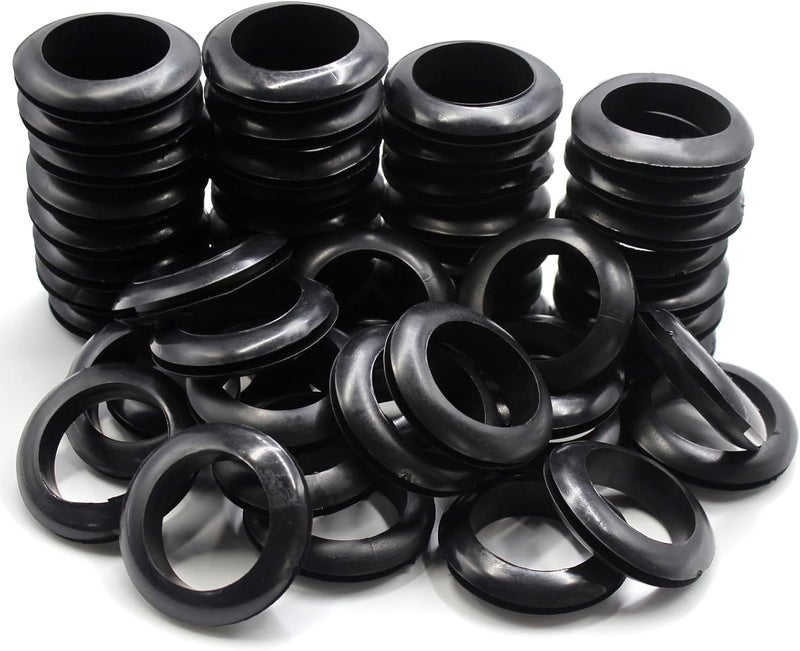EASYEAH Store Rubber Grommets for Wiring 1-1/2 in Panel Hole, 1-3/8 in ID Firewall Grommet Automotive Eyelet Ring Gasket Hole Grommets for Metal Electric Box Wires Cables Hoses Protection, 50 Pcs, 35x38 mm - Image 1